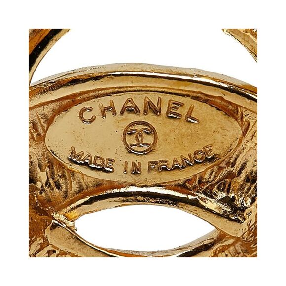 Pre Loved Chanel CC Logo Brooch Quilted Gold Women Brooches - Picture 4 of 5